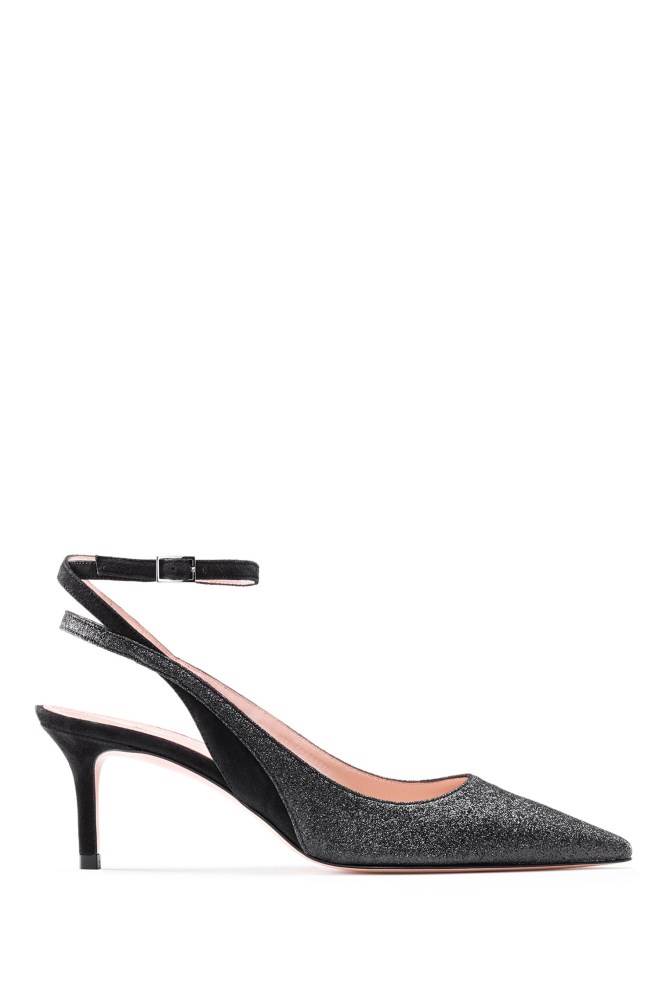 Hugo Boss Italian-made slingback pumps Svarte | aivYFiD8