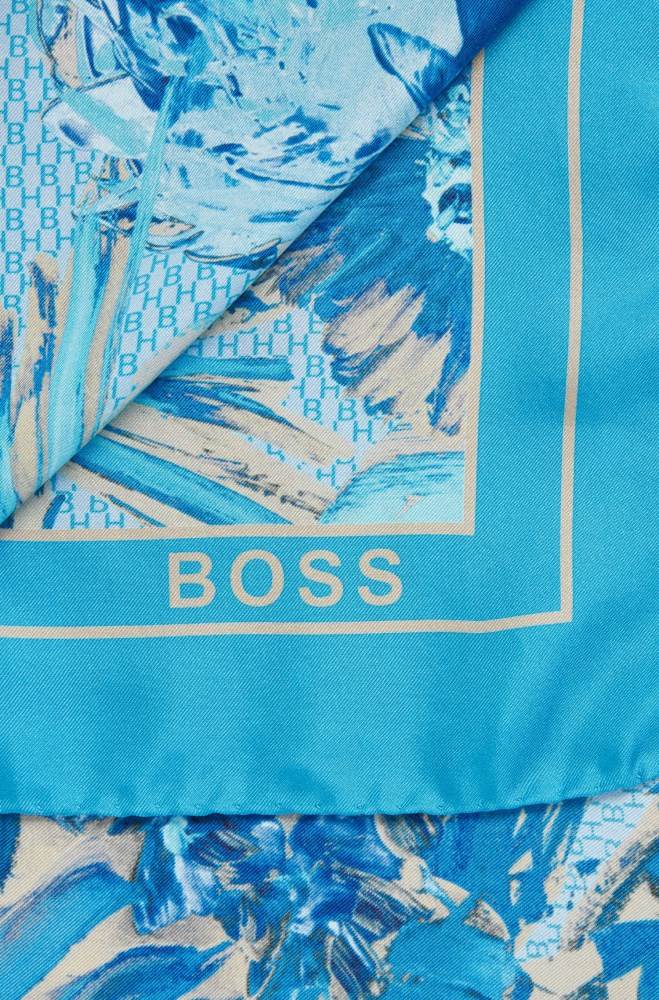 Hugo Boss Italian-made square scarf Patterned | XZhYCy4O