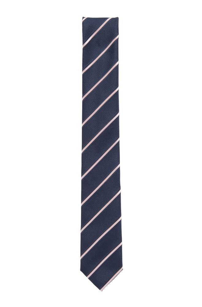 Hugo Boss Italian-made striped tie Lyse Rosa | PYTxoNIx