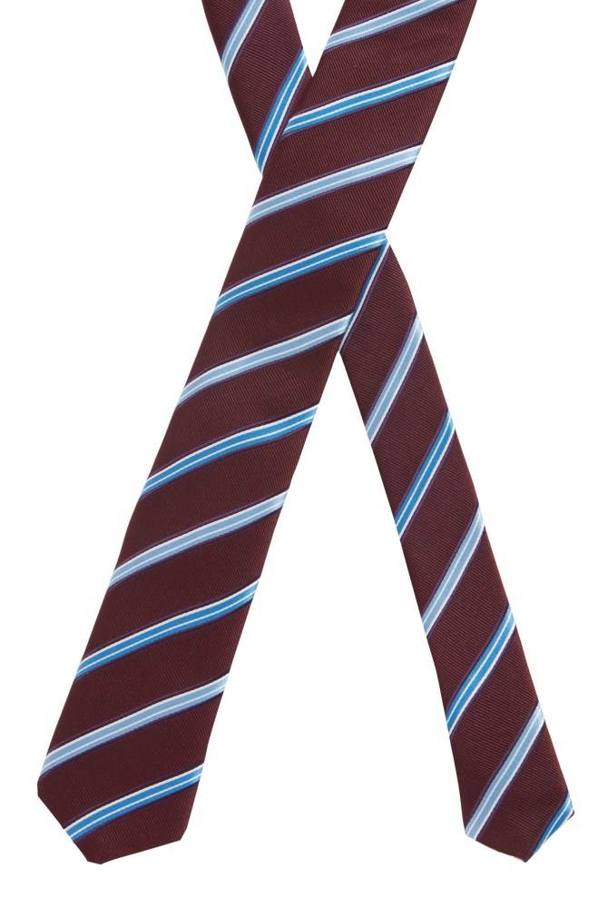 Hugo Boss Italian-made striped tie Mørke Rød | EWTT0KO5