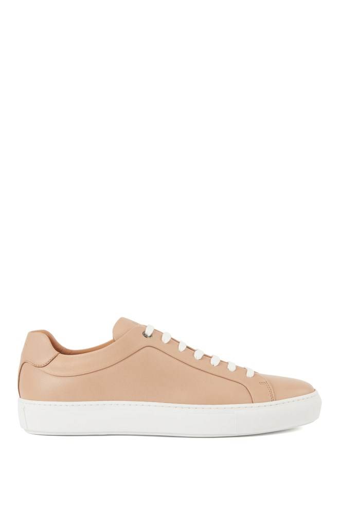 Hugo Boss Italian-made tennis-style trainers Lyse Beige | JyBGDNEw