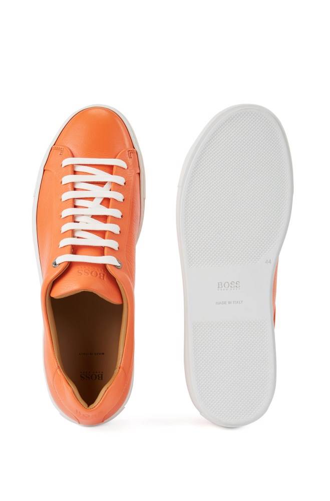 Hugo Boss Italian-made tennis-style trainers Oransje | rI2XdBR1