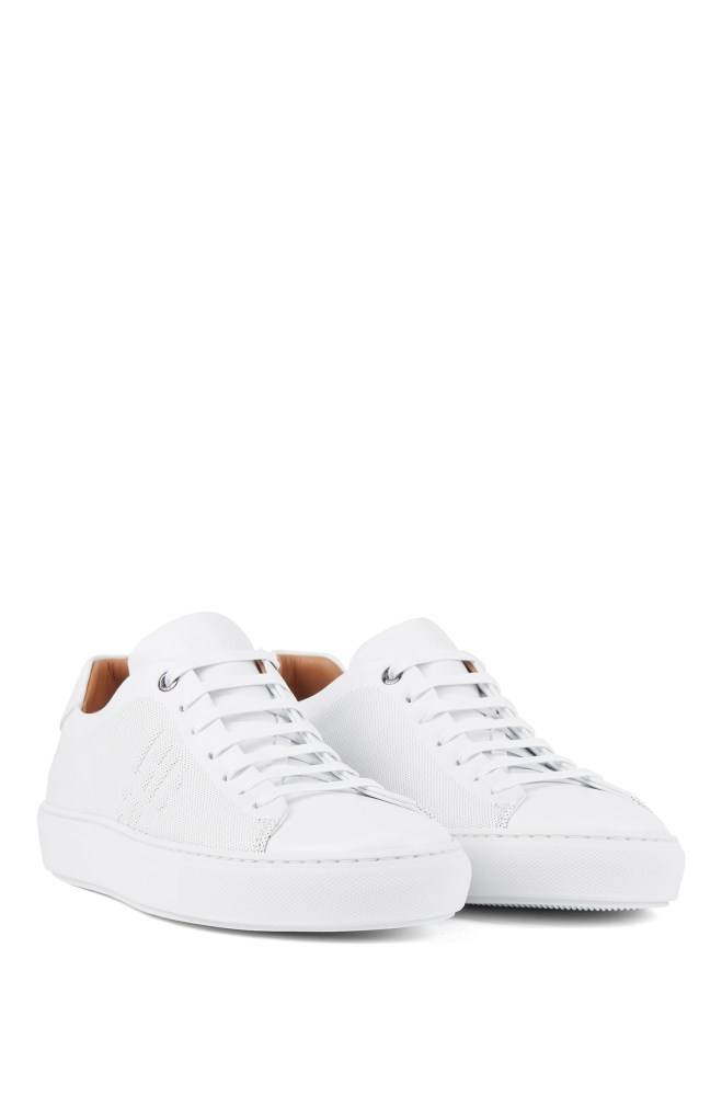 Hugo Boss Italian-made trainers Hvite | K2tnsqMS