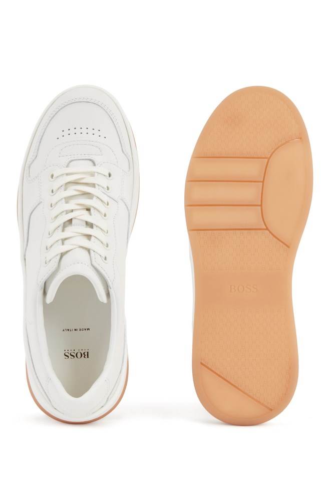 Hugo Boss Italian-made trainers Hvite | VgAvx6B3