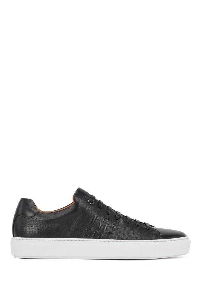 Hugo Boss Italian-made trainers Svarte | auR1ctZX