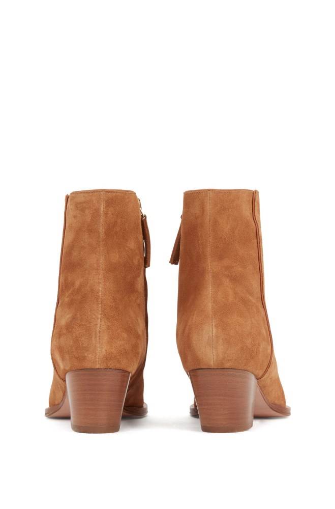 Hugo Boss Italian-suede ankle boots Lyse Brune | BBwDVYnv