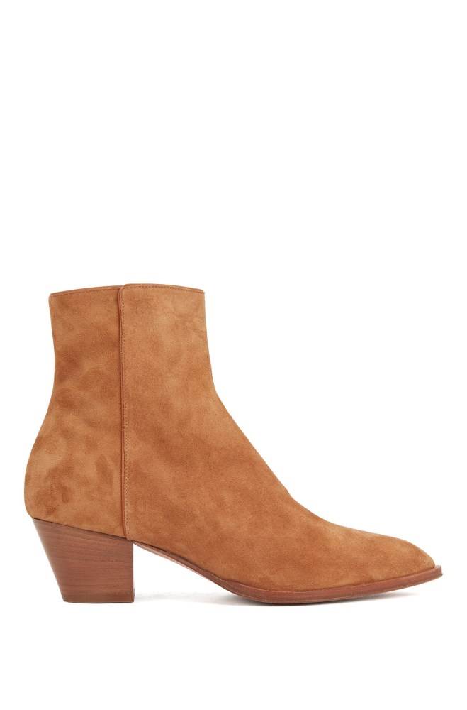 Hugo Boss Italian-suede ankle boots Lyse Brune | BBwDVYnv