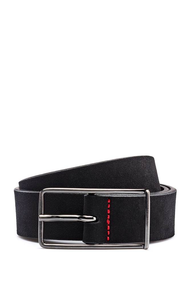 Hugo Boss Italian-suede belt Svarte | wYa0BXRz