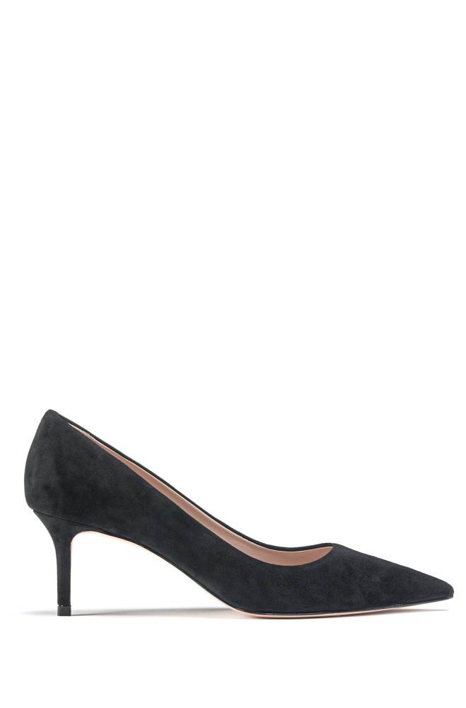 Hugo Boss Italian-suede pumps Svarte | iclUanFt