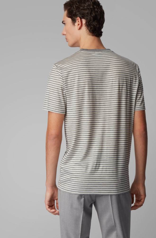 Hugo Boss Jersey T-shirt Hvite | OWkaz67z