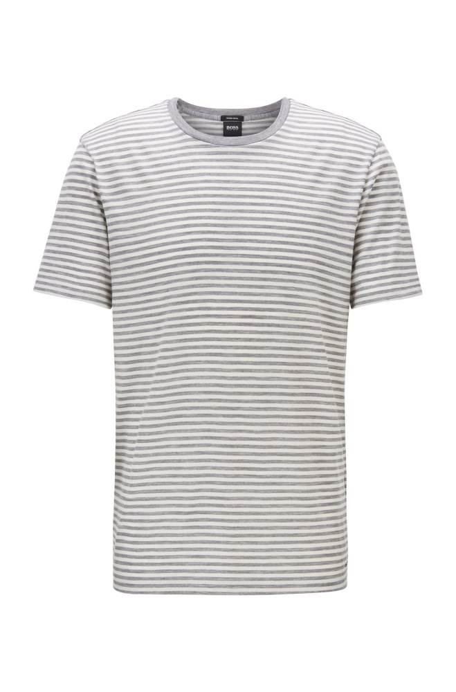 Hugo Boss Jersey T-shirt Hvite | OWkaz67z