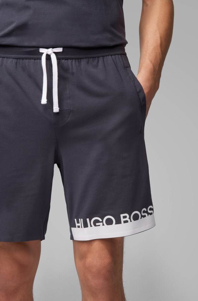 Hugo Boss Jersey pyjama shorts Mørke Blå | h38yRTvW