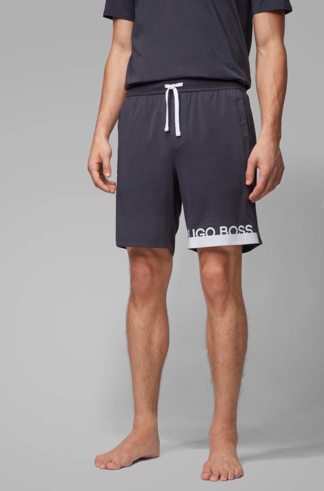 Hugo Boss Jersey pyjama shorts Mørke Blå | h38yRTvW