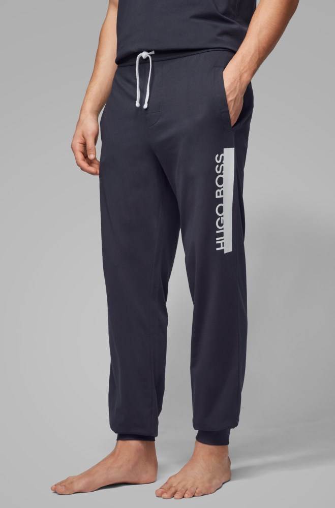 Hugo Boss Jersey pyjama trousers Mørke Blå | CQm8F70R