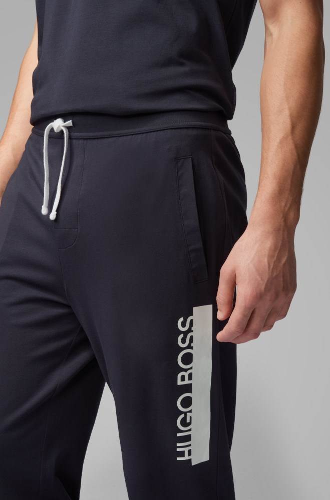 Hugo Boss Jersey pyjama trousers Mørke Blå | CQm8F70R