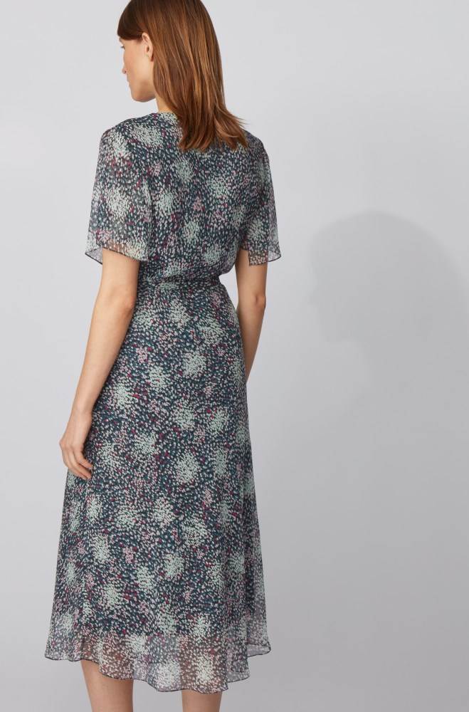 Hugo Boss Kimono-sleeve midi dress Patterned | EtxSHyu8