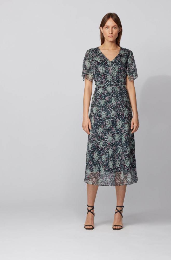 Hugo Boss Kimono-sleeve midi dress Patterned | EtxSHyu8