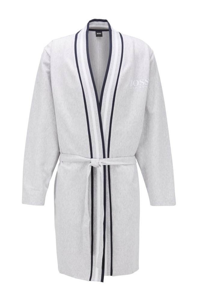 Hugo Boss Kimono-style bathrobe Grå | Kcm7EIqy