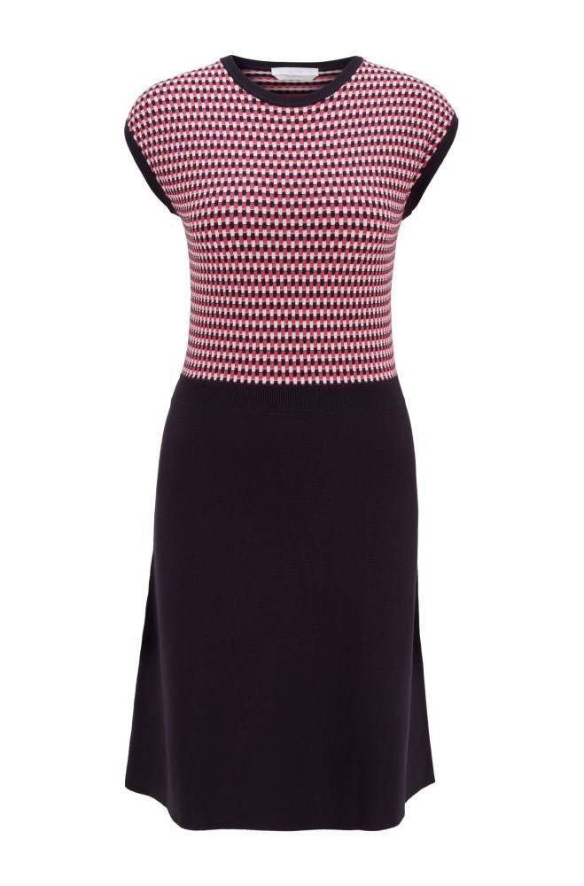 Hugo Boss Knitted dress Mørke Rød | UF9HdLLi