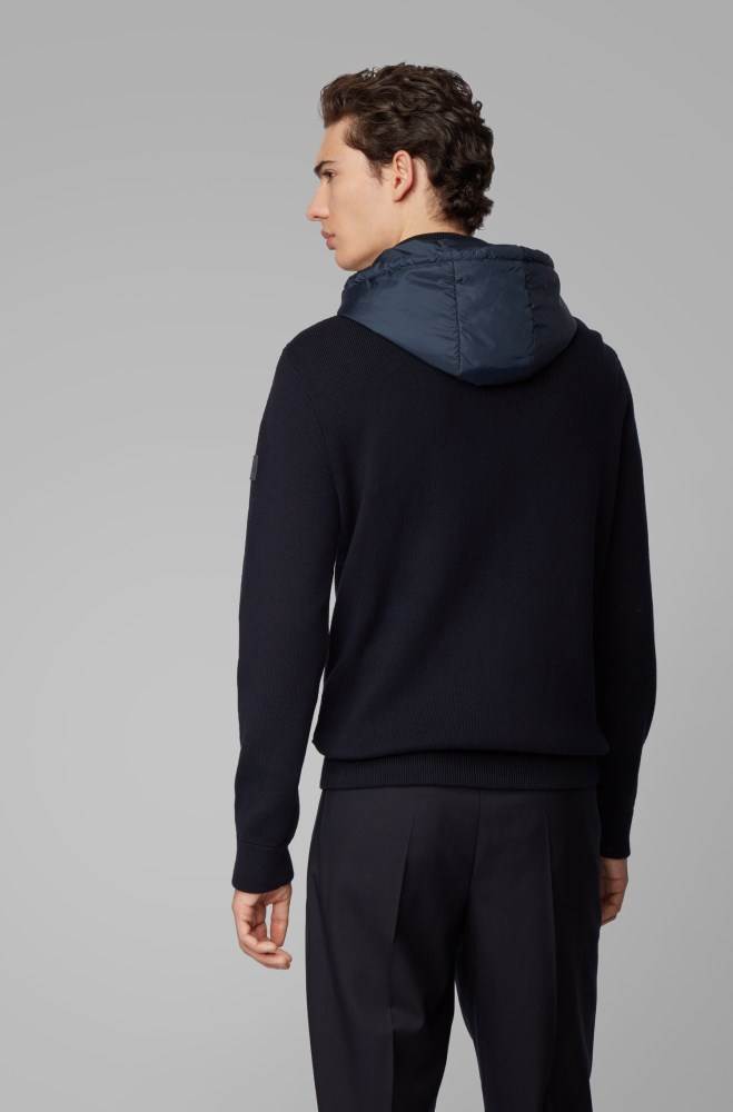 Hugo Boss Knitted jacket Mørke Blå | o2VNDMRV