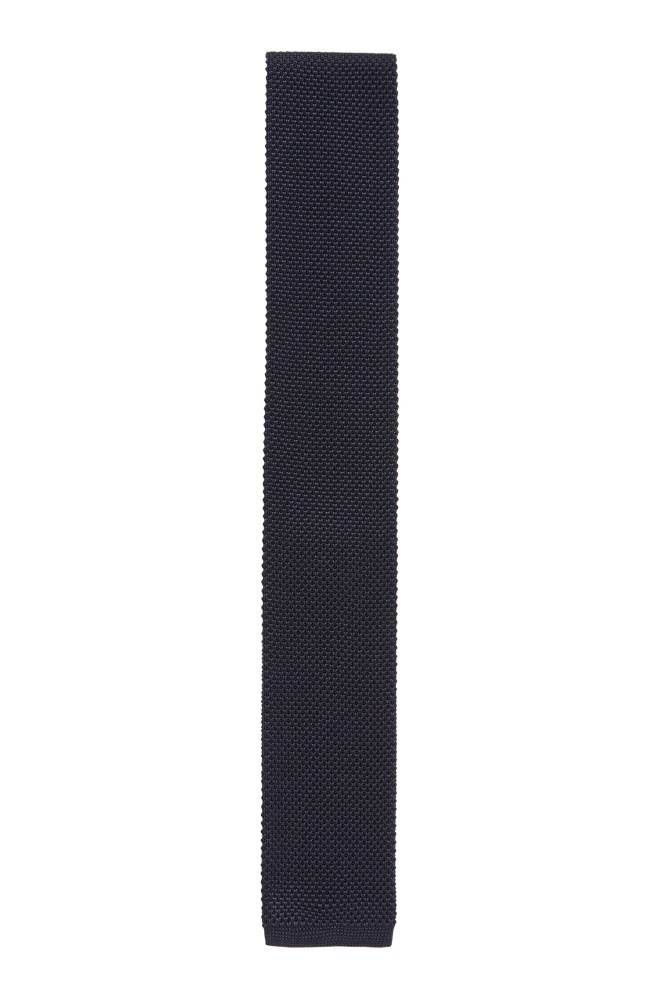 Hugo Boss Knitted silk-jacquard tie Mørke Blå | B2ar8jUX