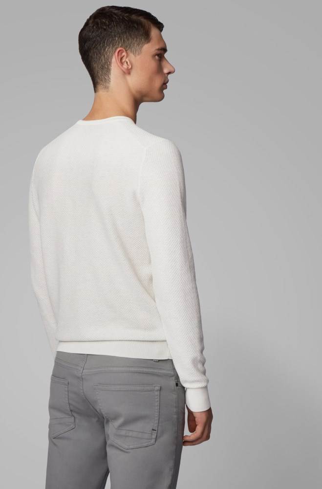 Hugo Boss Knitted sweater Hvite | sRFRc2ye