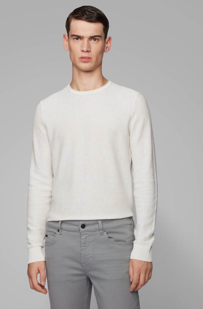 Hugo Boss Knitted sweater Hvite | sRFRc2ye