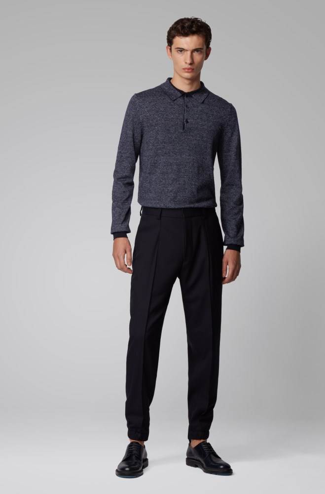 Hugo Boss Knitted sweater Mørke Blå | 6iyrCKhu