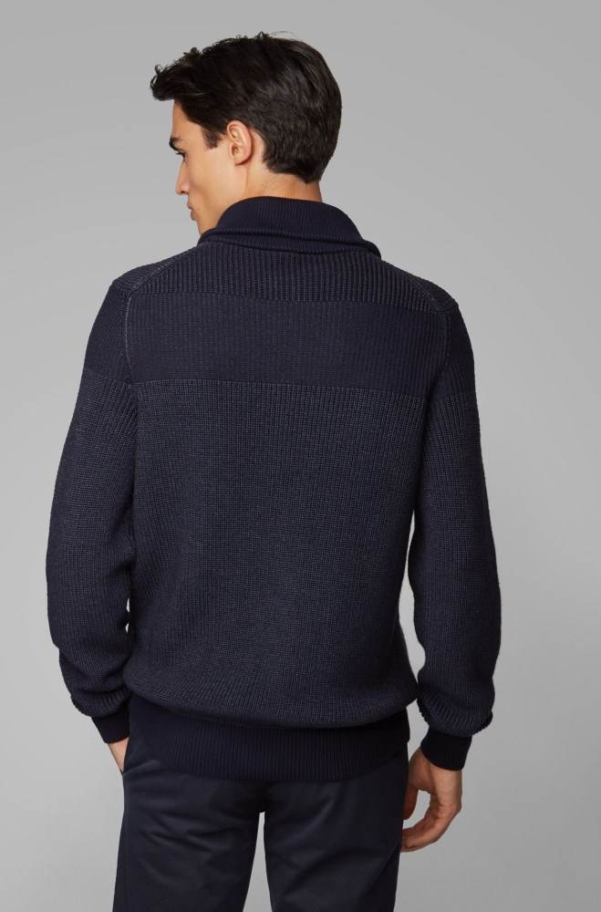 Hugo Boss Knitted sweater Mørke Blå | IKCndG0A