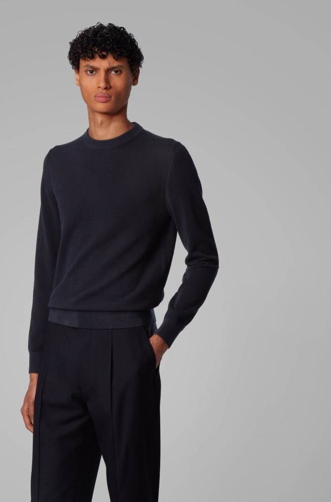 Hugo Boss Knitted sweater Mørke Blå | LntIoOrG