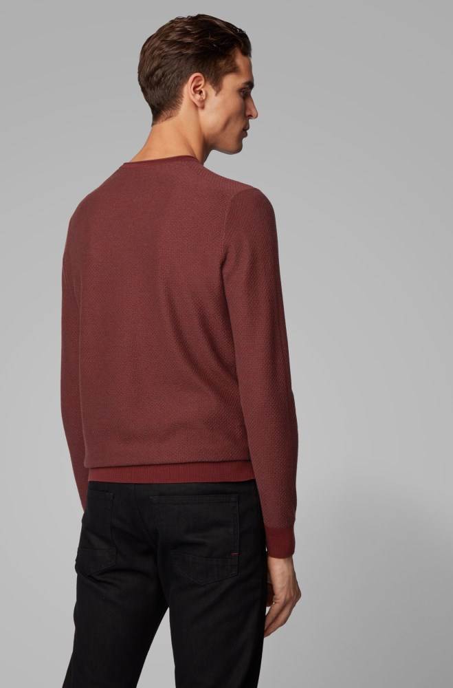 Hugo Boss Knitted sweater Mørke Rød | HaD5RTyl