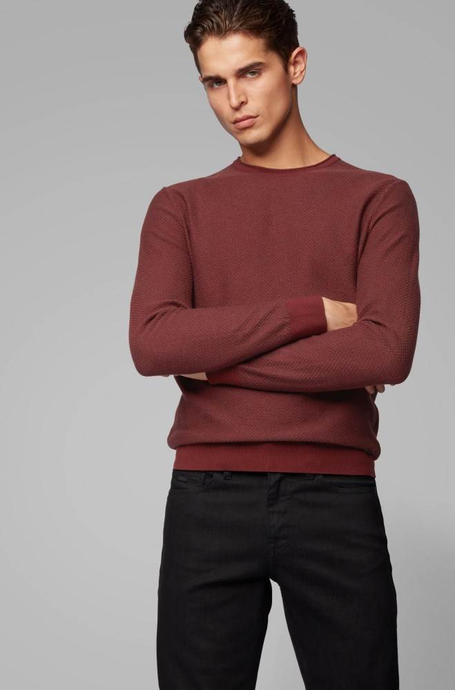 Hugo Boss Knitted sweater Mørke Rød | HaD5RTyl