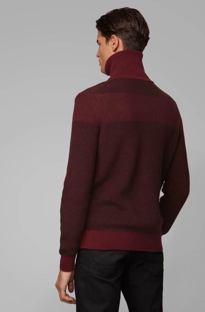 Hugo Boss Knitted sweater Mørke Rød | X2juVfLm