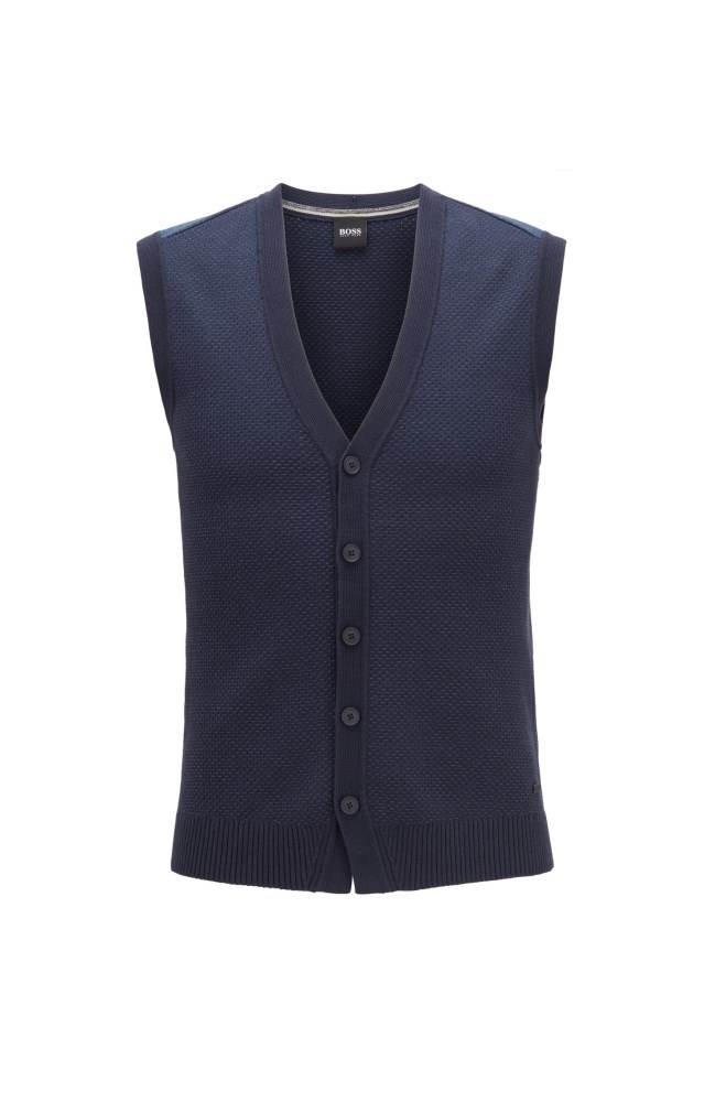 Hugo Boss Knitted waistcoat Mørke Blå | 5L0N3k5E