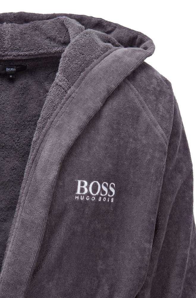 Hugo Boss Kort hooded dressing gown Anthracite | eSoIk8lX