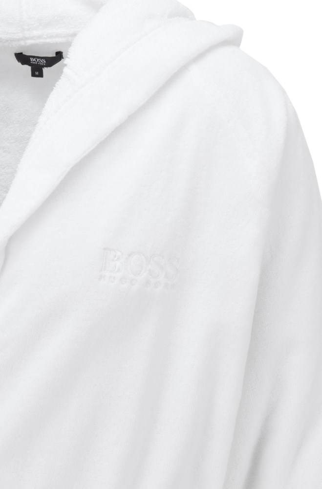 Hugo Boss Kort hooded dressing gown Hvite | RXG1QPjY