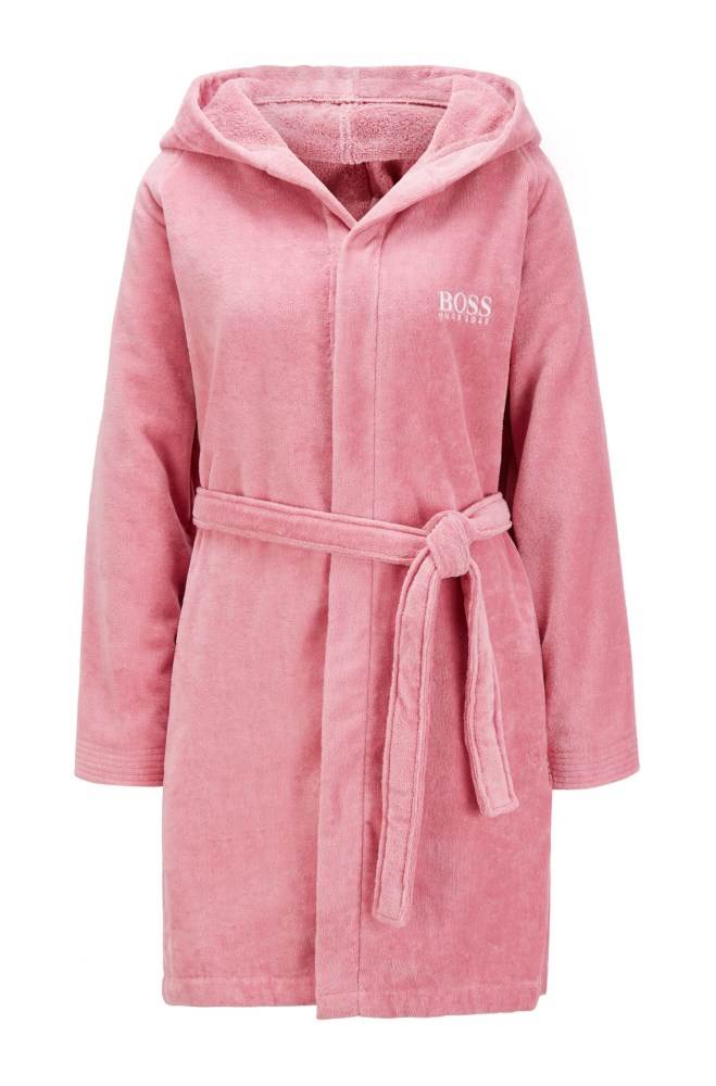 Hugo Boss Kort hooded dressing gown Lyse Rosa | LFxsTq8k