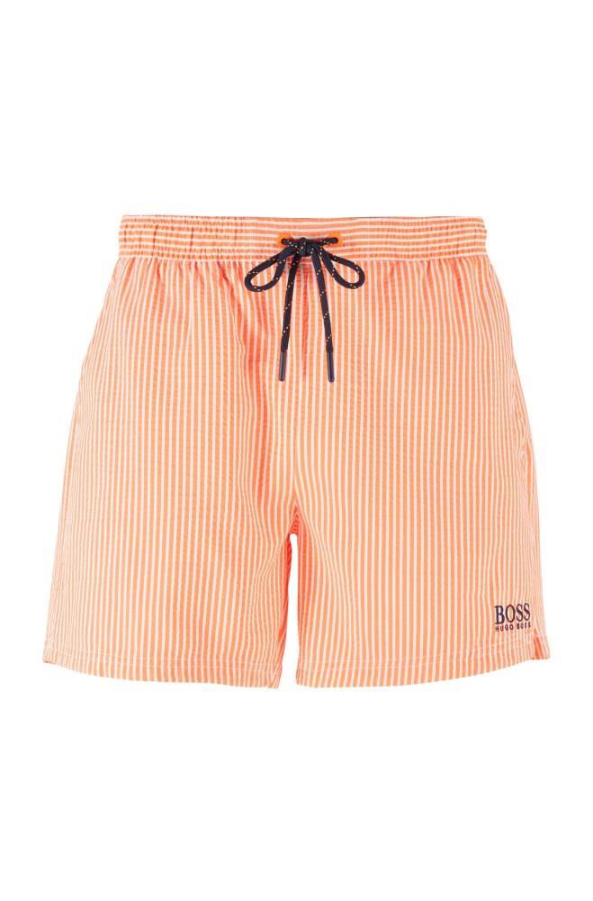 Hugo Boss Kort-length striped swim shorts Lyse Oransje | NDwFBewz