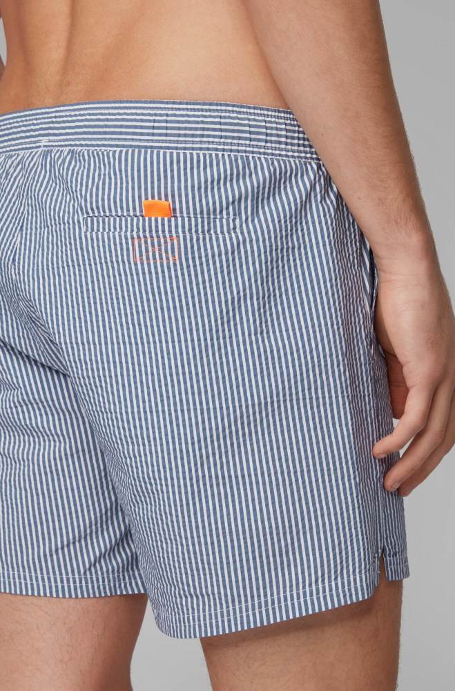 Hugo Boss Kort-length striped swim shorts Lyse Blå | WcPlOO84