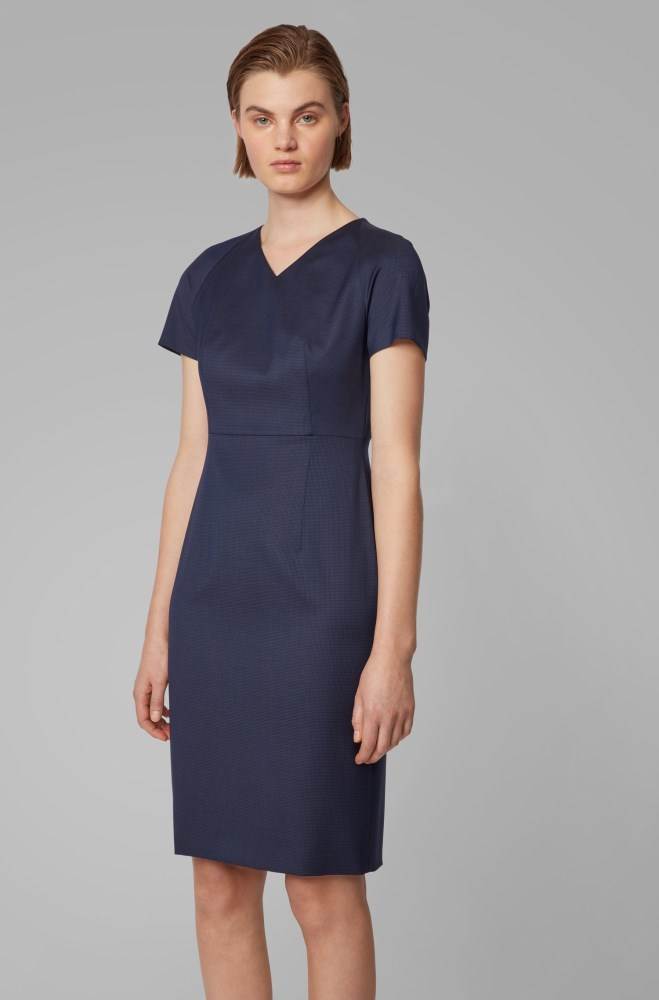 Hugo Boss Kort-sleeved dress Blå | EN6Z6R8R