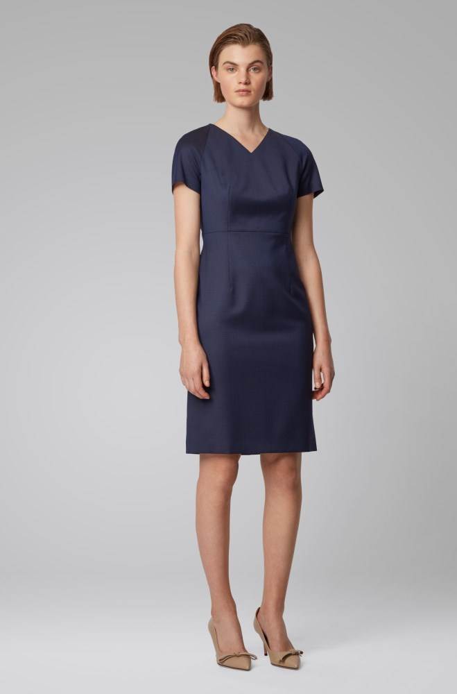 Hugo Boss Kort-sleeved dress Blå | EN6Z6R8R