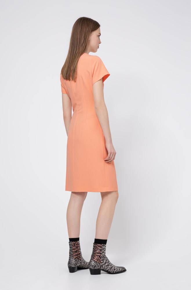 Hugo Boss Kort-sleeved dress Lyse Oransje | 3dAyEB1y