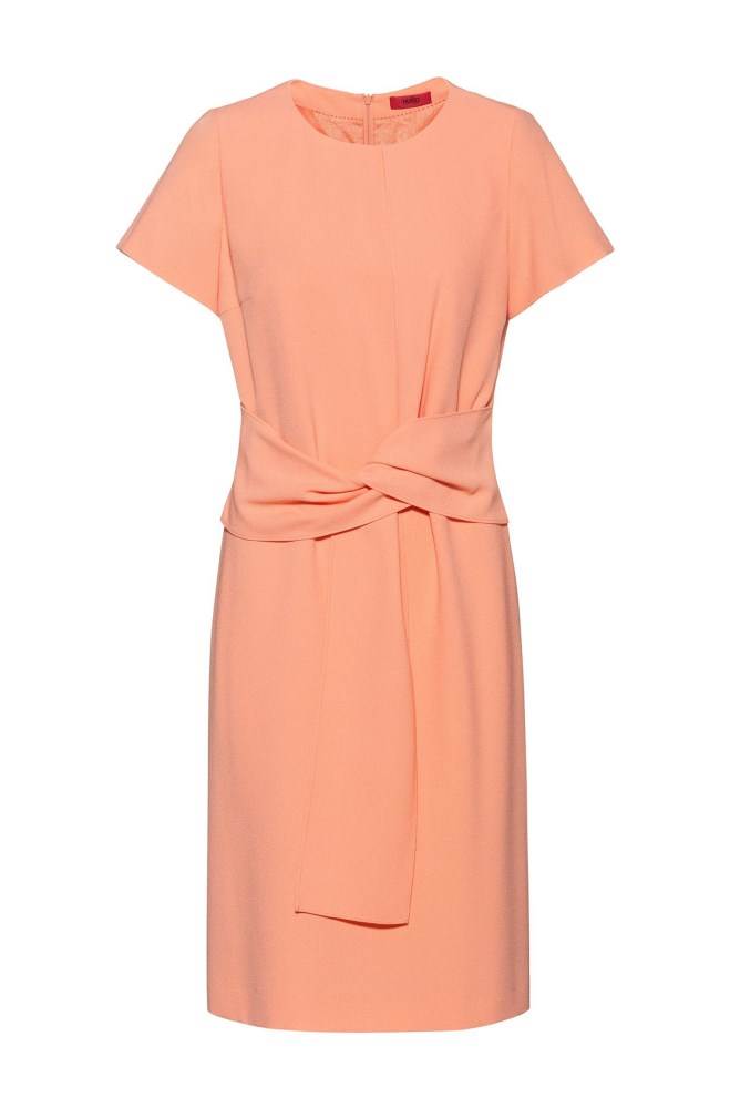 Hugo Boss Kort-sleeved dress Lyse Oransje | 3dAyEB1y