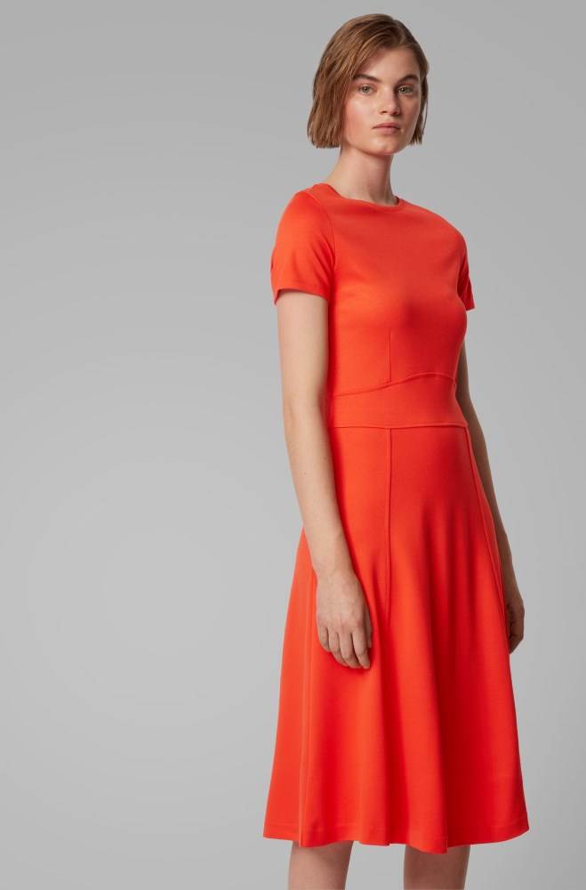 Hugo Boss Kort-sleeved dress Oransje | Ddg8H89E