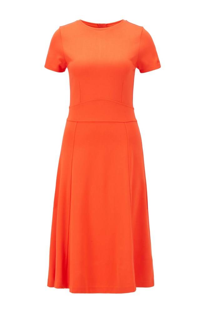 Hugo Boss Kort-sleeved dress Oransje | Ddg8H89E