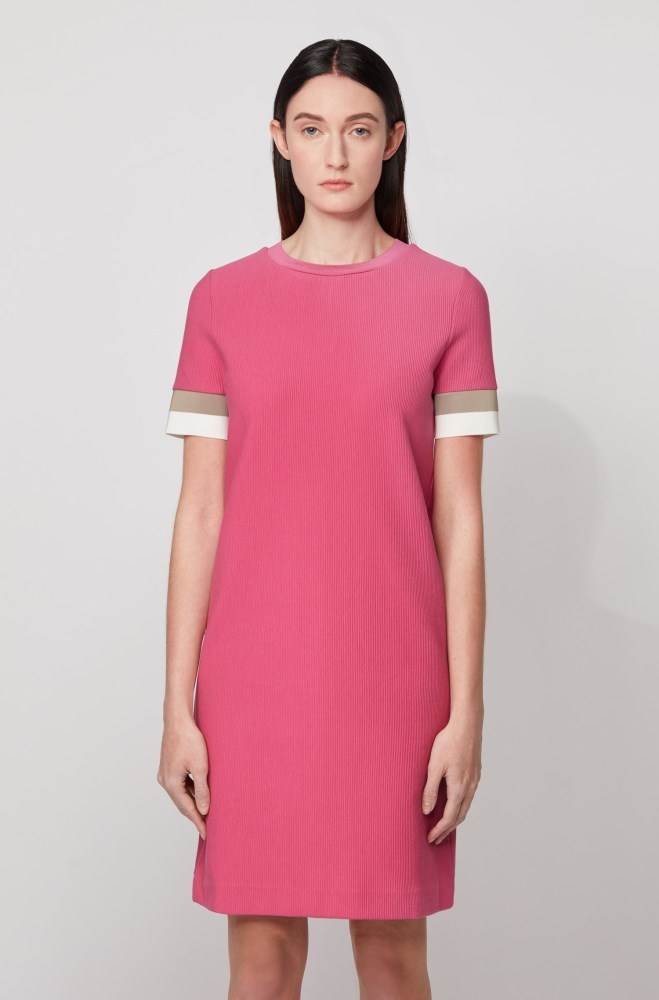 Hugo Boss Kort-sleeved dress Rosa | UtaNBJvA