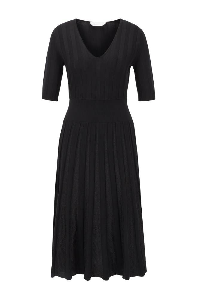 Hugo Boss Kort-sleeved dress Svarte | kzHKiv2C