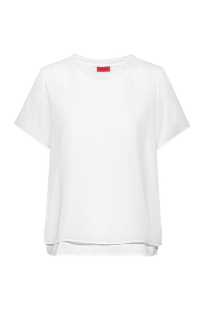 Hugo Boss Kort-sleeved jersey top Hvite | OsgHjvEn