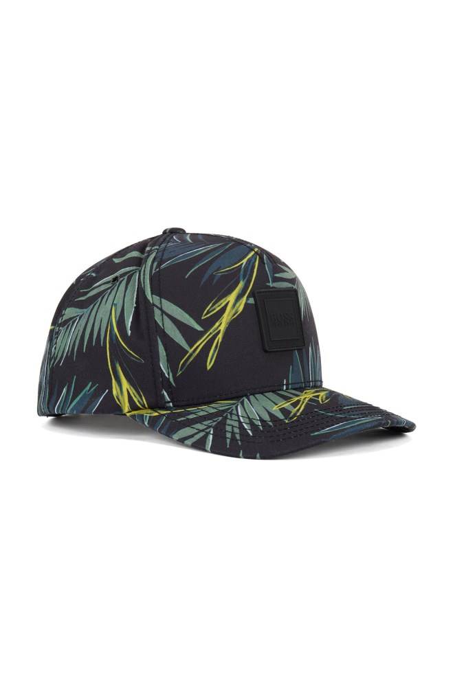 Hugo Boss Leaf-print cap Svarte | Je3poQJR