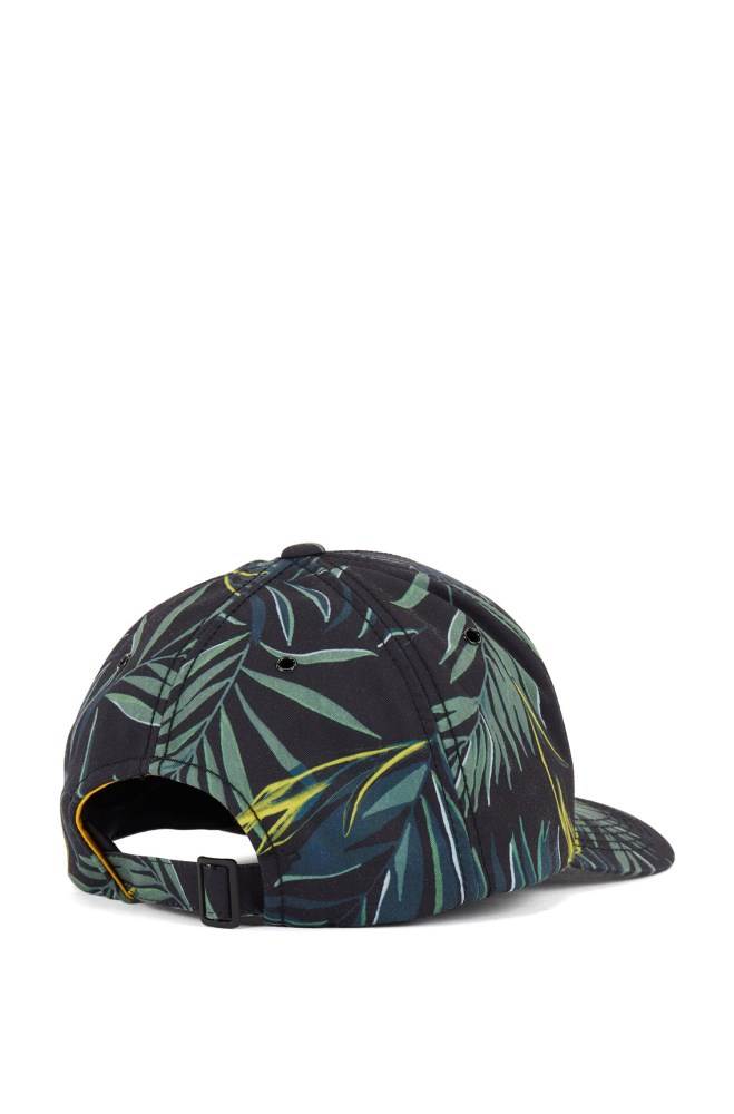 Hugo Boss Leaf-print cap Svarte | Je3poQJR